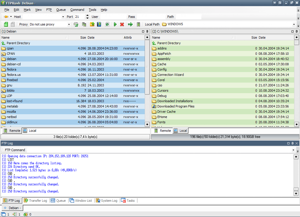 Free FTP Client - FTP Rush